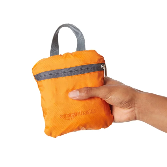 Amazon Basics 25L可摺疊旅行背包｜橙色｜商品實物照片4