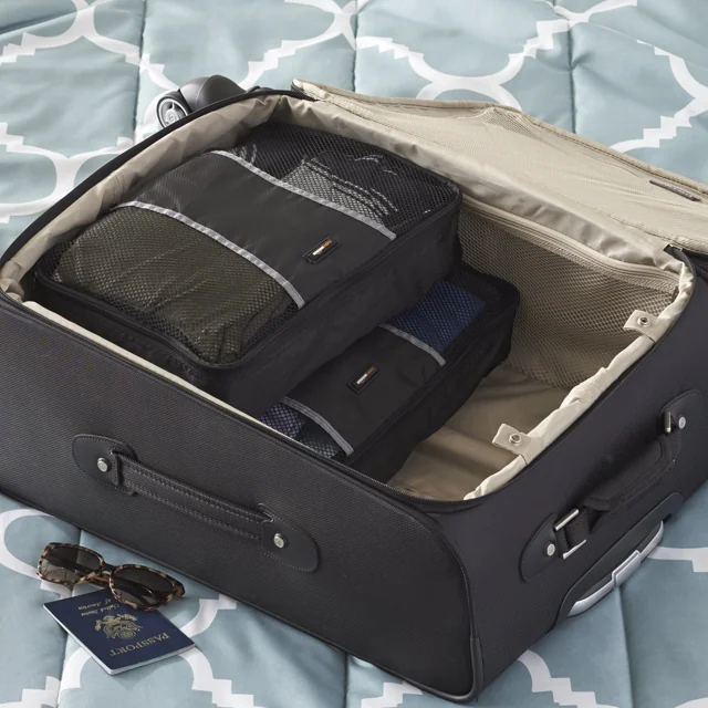 Amazon Basics 旅行收納袋四件組｜兩中兩大黑灰色｜商品實物照片2